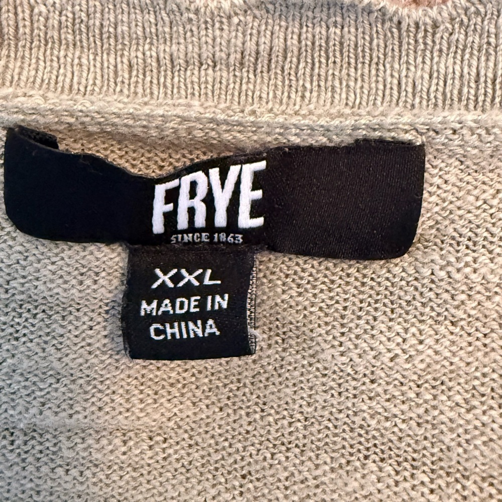 Frye 100% Cotton Open Knit V-Neck Sweater XXL - Picture 2 of 8